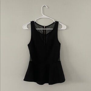 Bebe Classic Black Top Mesh Sleeveless Size Small